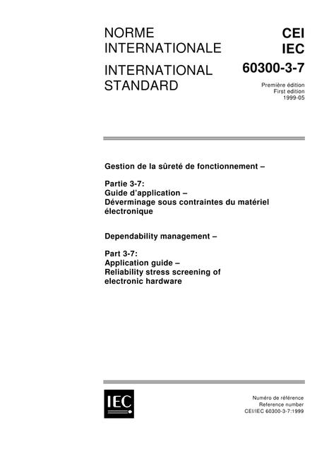 IEC 60300-3-7 Ed. 1.0 b:1999 IEC 60300-3-7 Ed. 1.0 b:1999