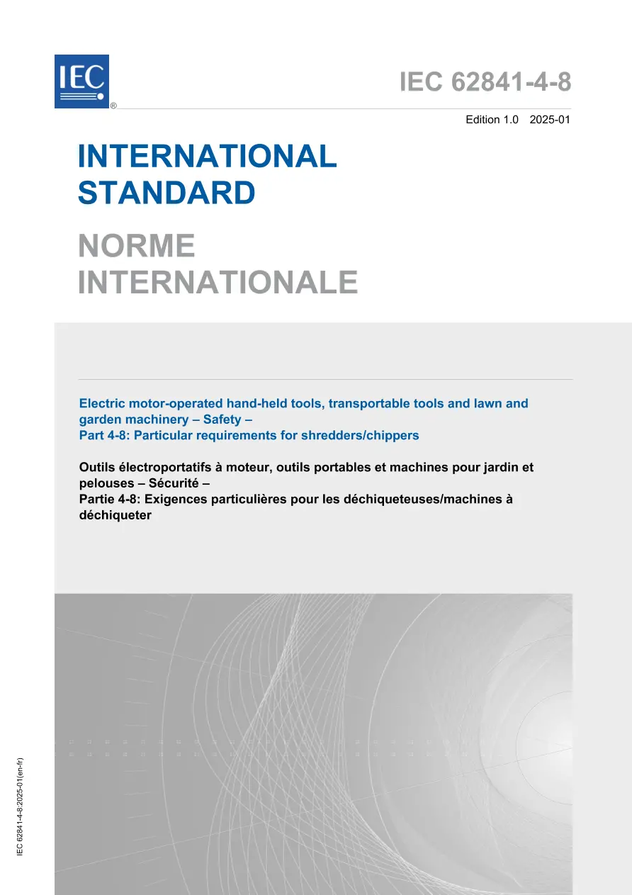 IEC 62841-4-8 Ed. 1.0 b:2025 IEC 62841-4-8 Ed. 1.0 b:2025