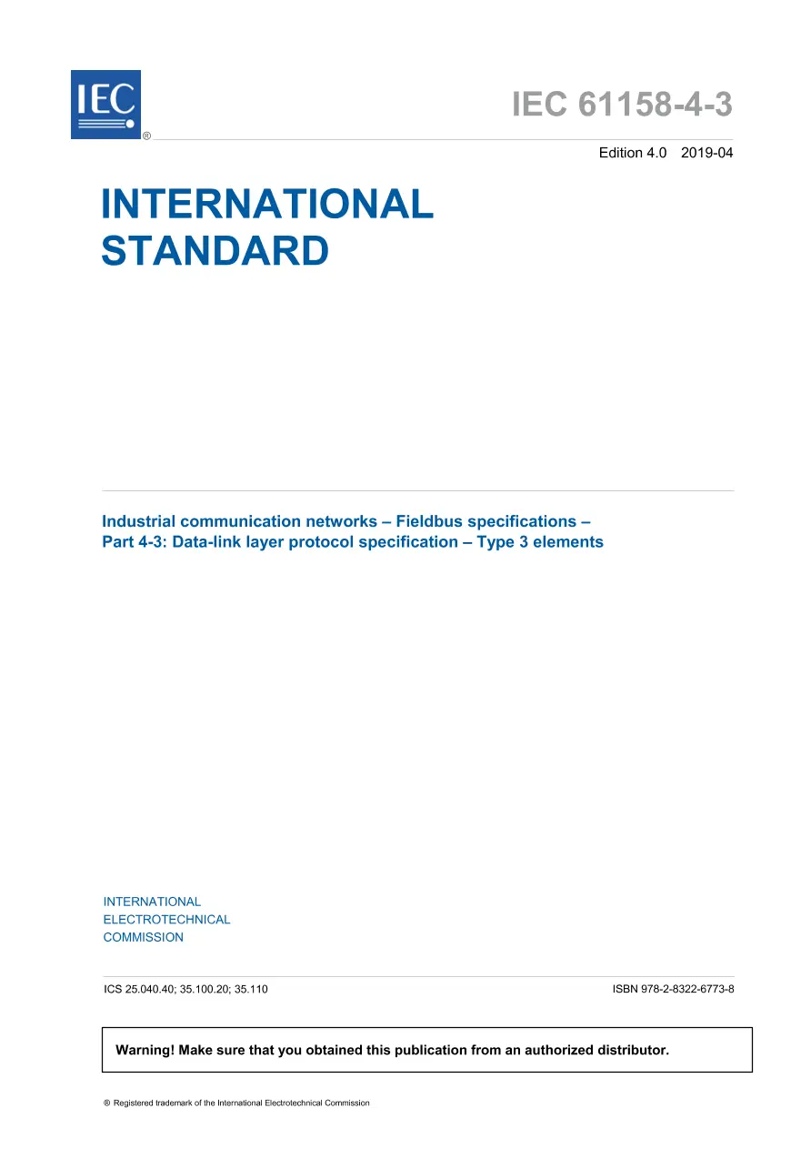 IEC 61158-4-3 Ed. 4.0 en:2019 IEC 61158-4-3 Ed. 4.0 en:2019