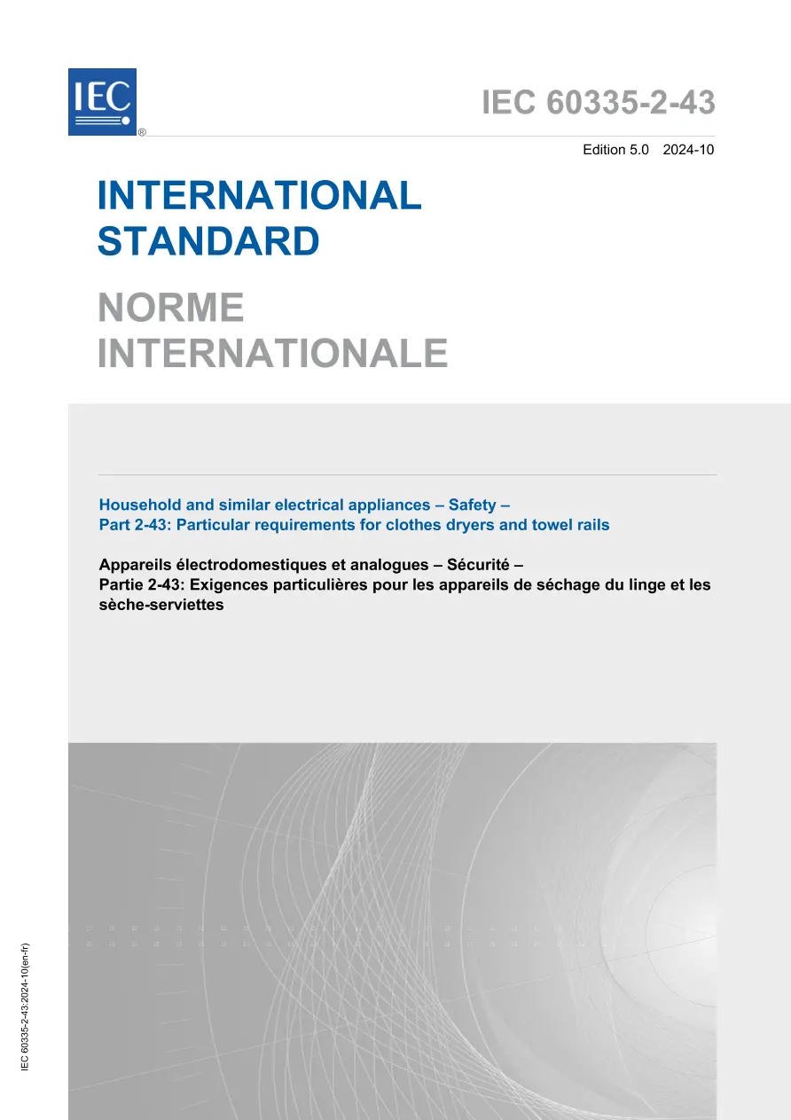 IEC 60335-2-43 Ed. 5.0 b:2024 IEC 60335-2-43 Ed. 5.0 b:2024