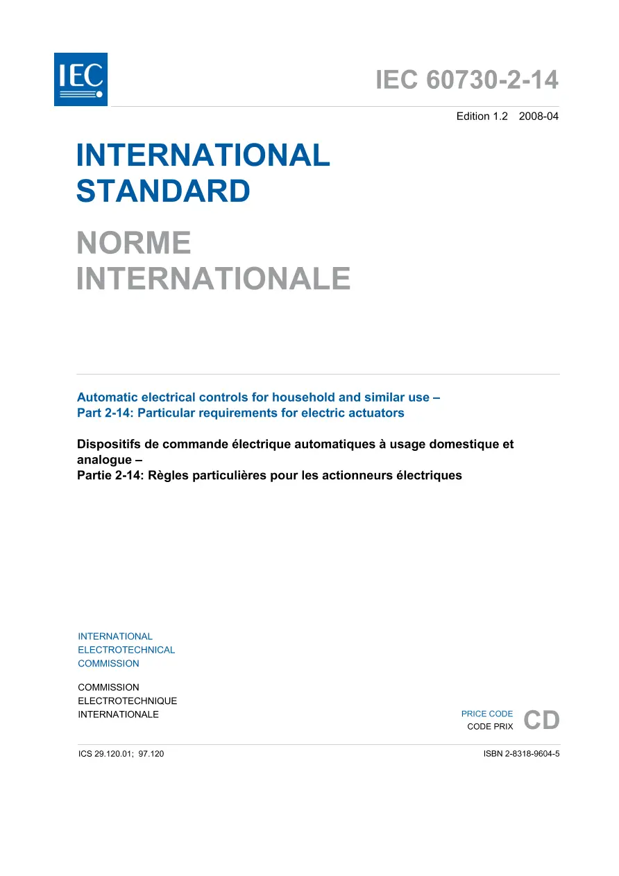 IEC 60730-2-14 Ed. 1.2 b:2008 IEC 60730-2-14 Ed. 1.2 b:2008