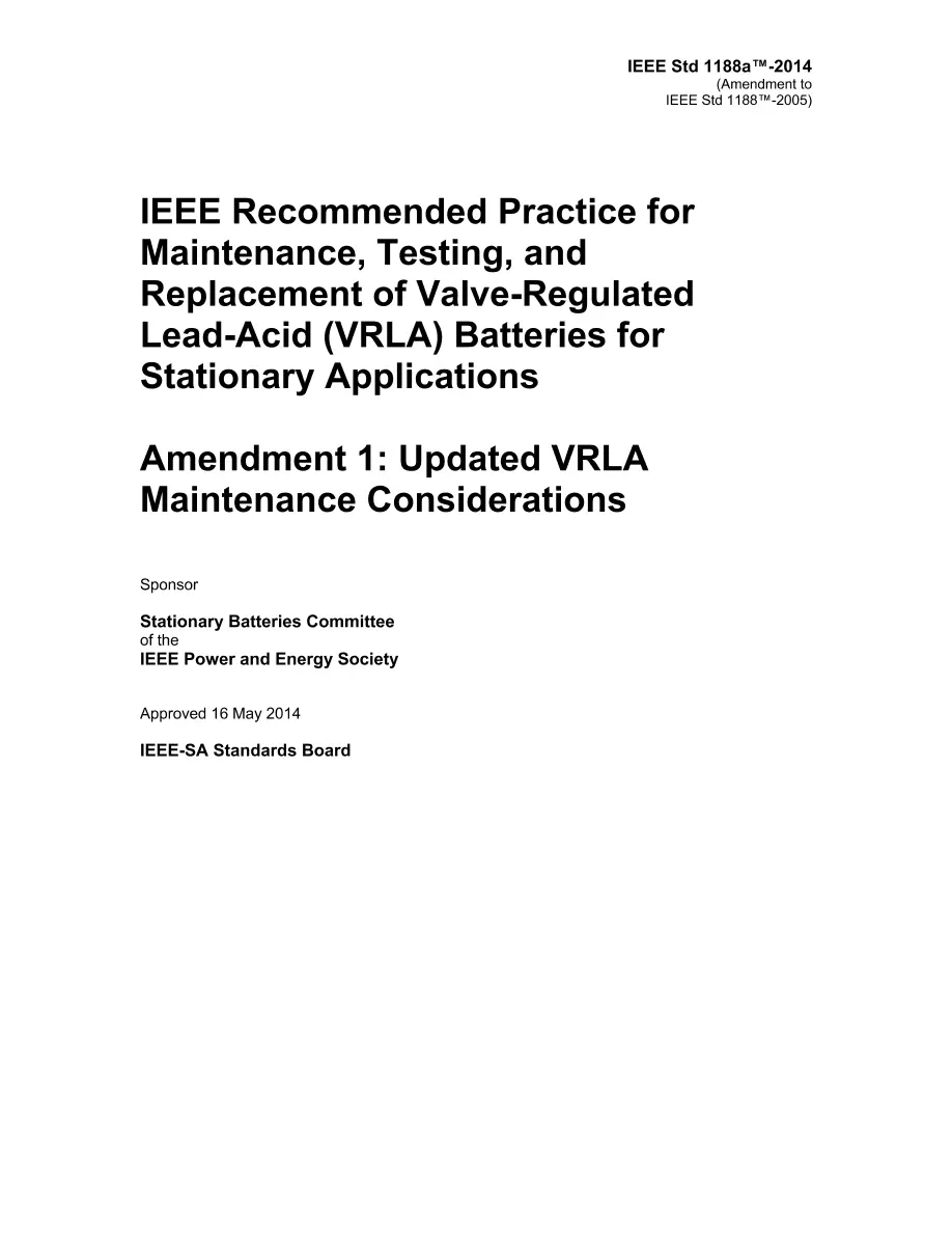 IEEE 1188a-2014 IEEE 1188a-2014
