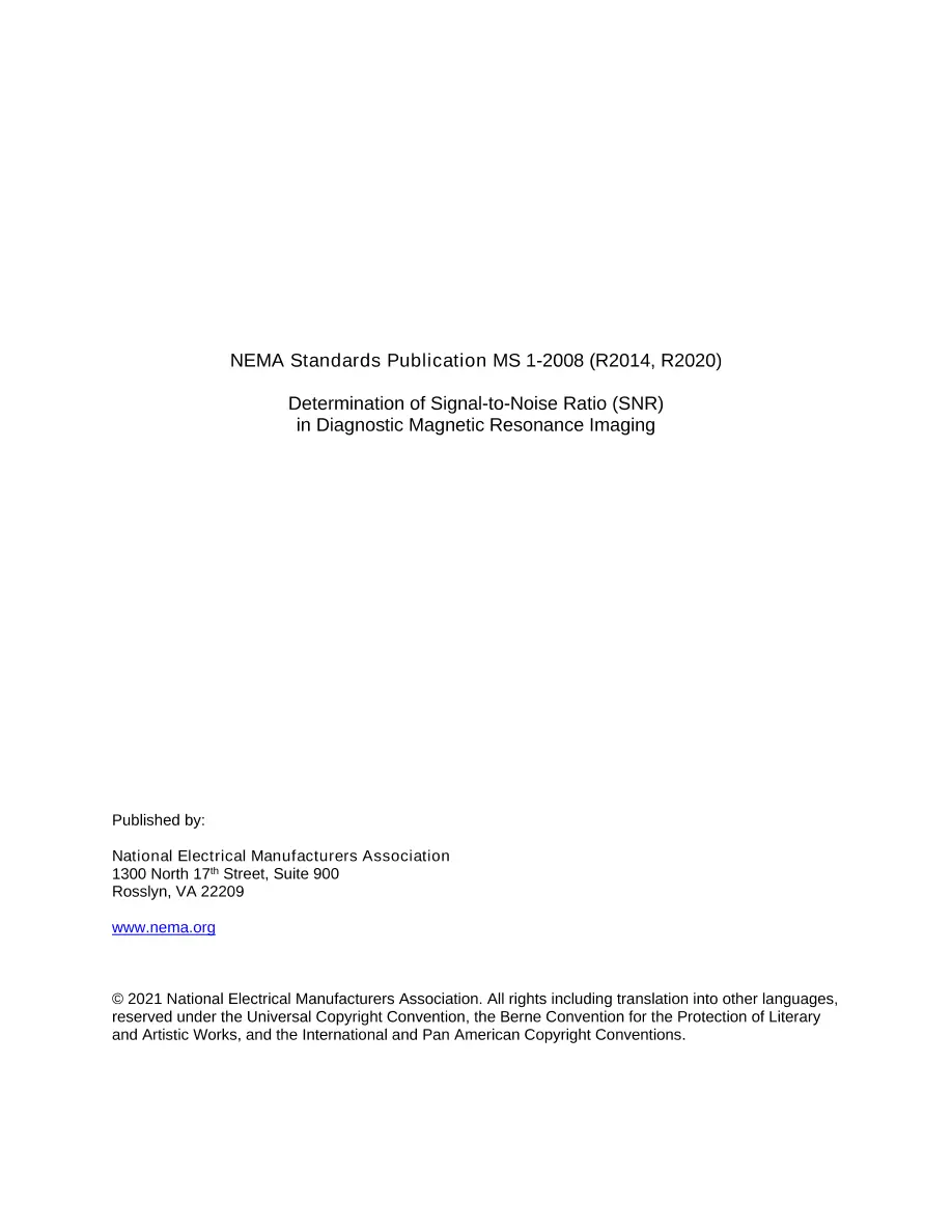 NEMA MS 1-2008 (R2014, R2020) NEMA MS 1-2008 (R2014, R2020)