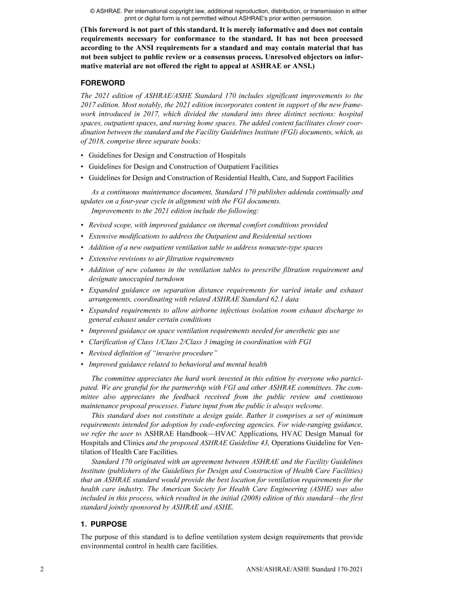 ASHRAE 170-2021 ASHRAE 170-2021