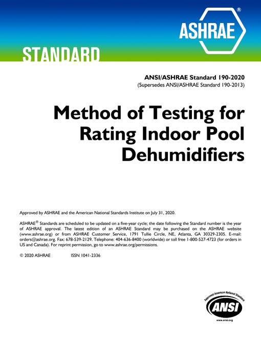 ASHRAE 190-2020 ASHRAE 190-2020
