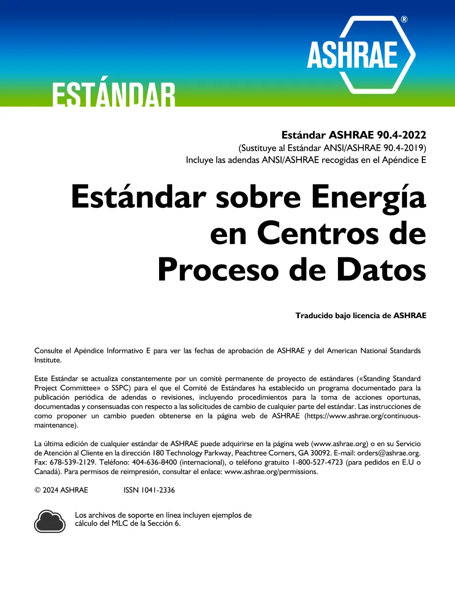 ASHRAE Spanish - Standard 90.4-2022 ASHRAE Spanish - Standard 90.4-2022