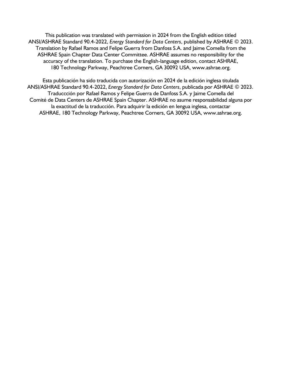ASHRAE Spanish - Standard 90.4-2022 ASHRAE Spanish - Standard 90.4-2022