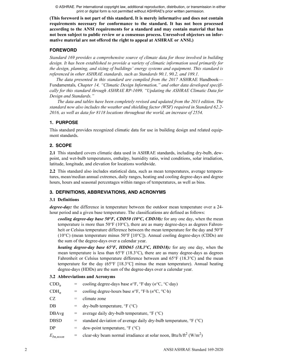 ASHRAE 169-2020 ASHRAE 169-2020