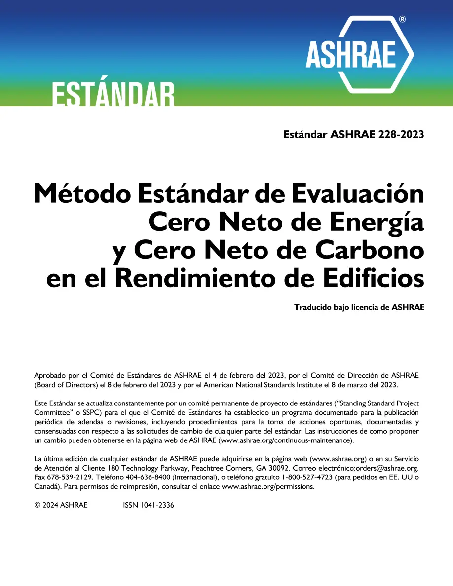 ASHRAE Spanish - Standard 228-2023 ASHRAE Spanish - Standard 228-2023