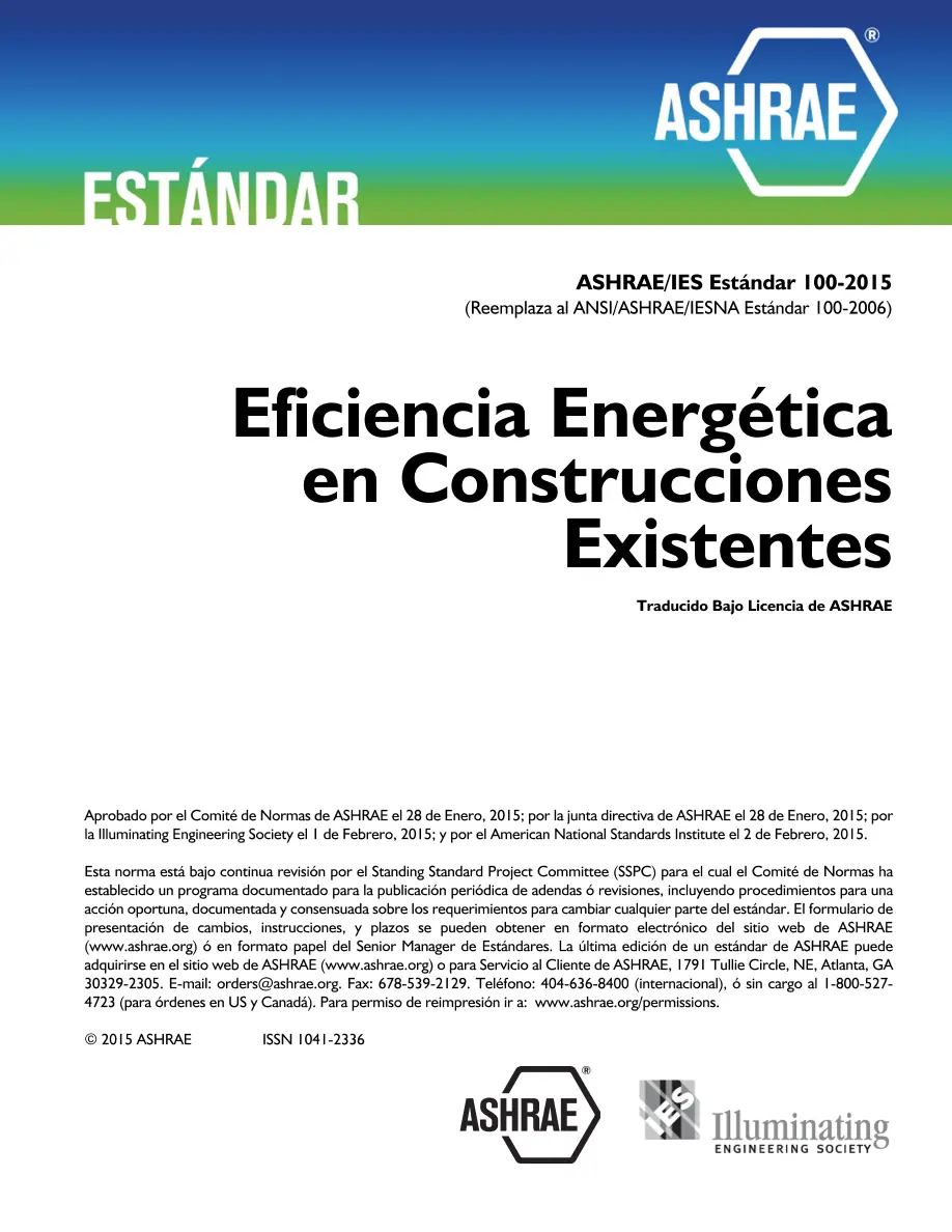 ASHRAE Spanish - Standard 100-2015 ASHRAE Spanish - Standard 100-2015