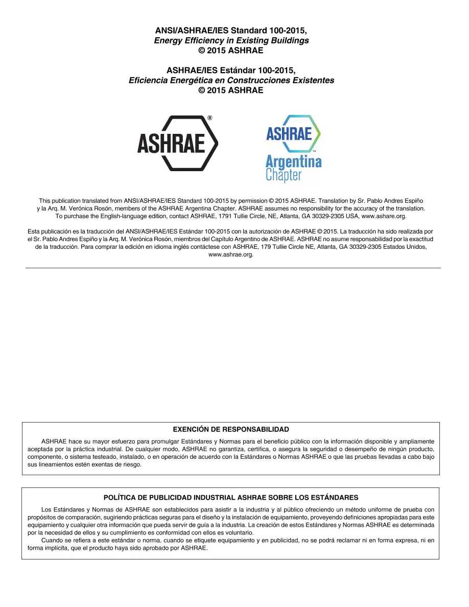 ASHRAE Spanish - Standard 100-2015 ASHRAE Spanish - Standard 100-2015