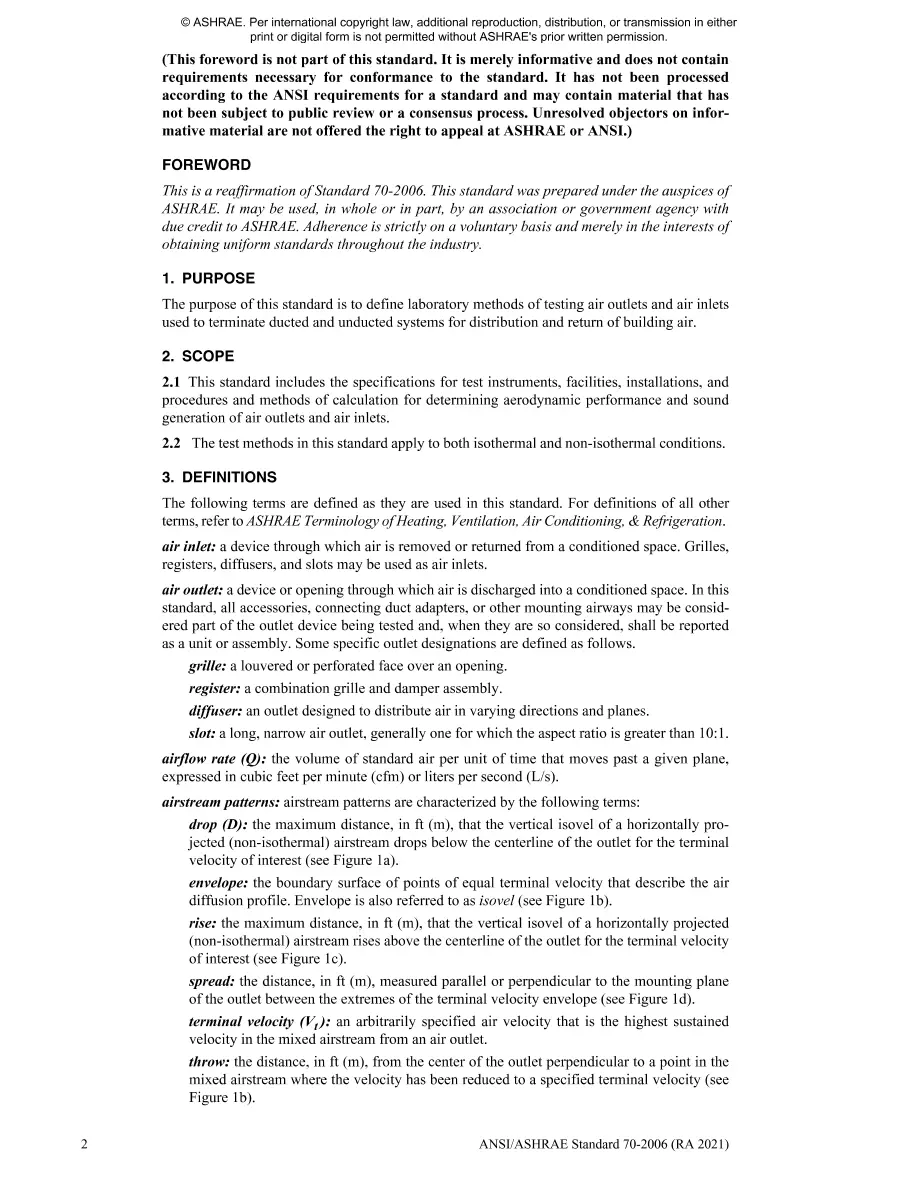 ASHRAE 70-2006 (RA 2021) ASHRAE 70-2006 (RA 2021)