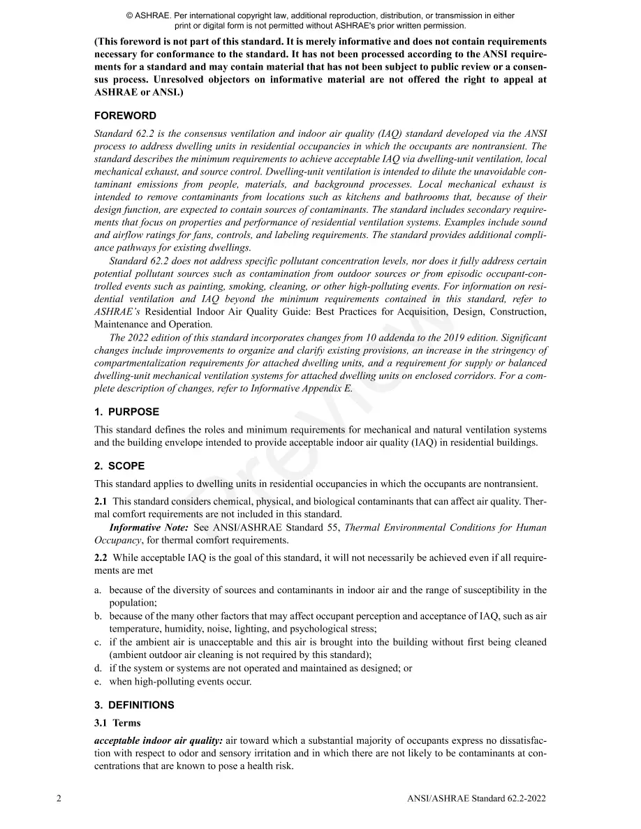 ASHRAE 62.2-2022 ASHRAE 62.2-2022