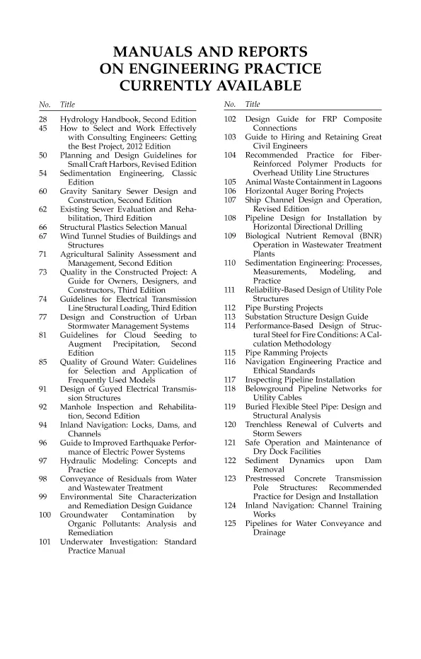 ASCE Manual of Practice No. 125 ASCE Manual of Practice No. 125