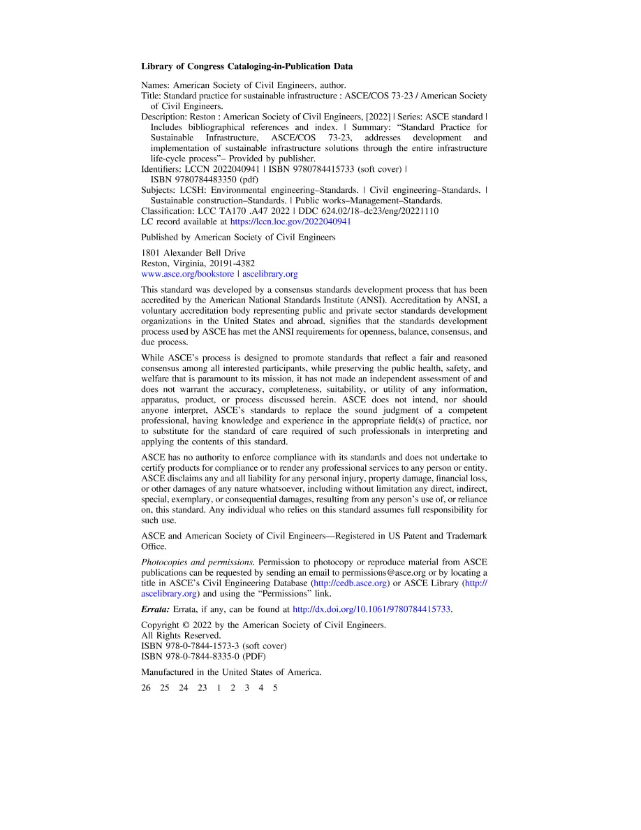 ASCE /COS 73-23 ASCE /COS 73-23