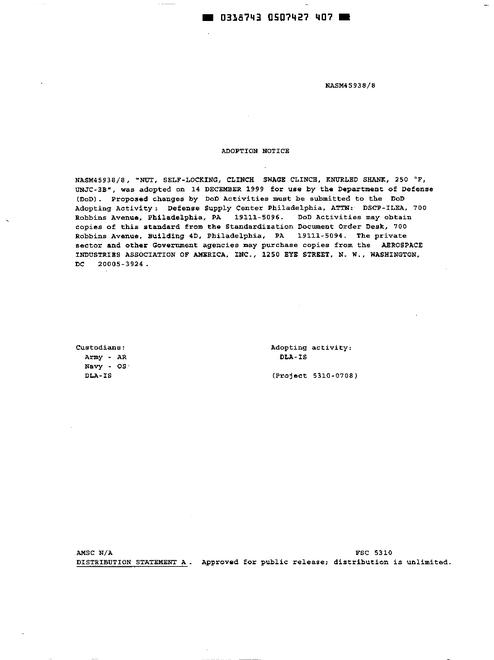 AIA NASM45938/8 AIA NASM45938/8