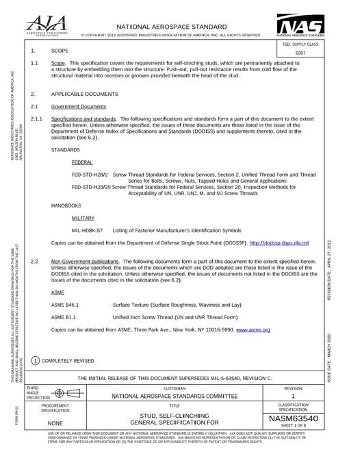 AIA NASM63540 AIA NASM63540