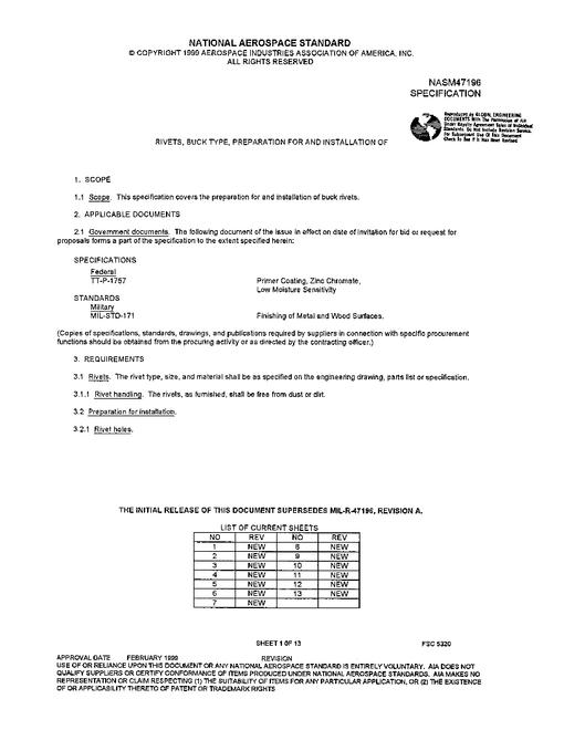 AIA NASM47196 AIA NASM47196
