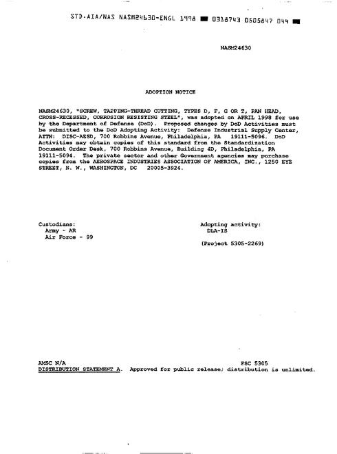 AIA NASM24630 AIA NASM24630