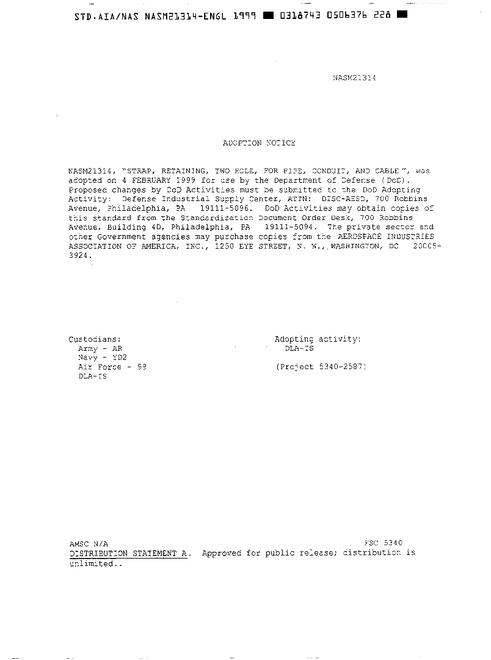 AIA NASM21314 AIA NASM21314