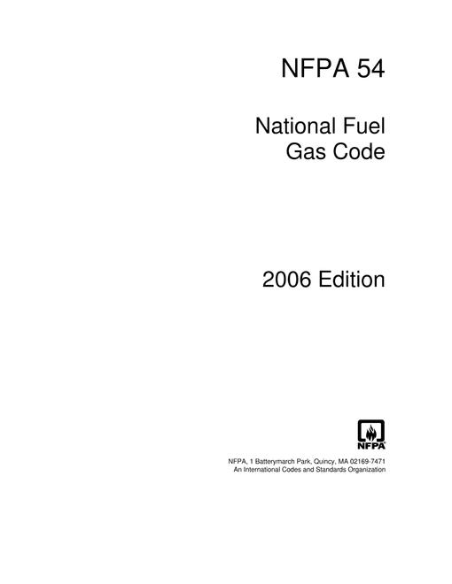 AGA Z223106 / ANSI Z223.1 / NFPA 54 AGA Z223106 / ANSI Z223.1 / NFPA 54