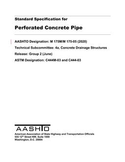 AASHTO M 175M/M 175-05 (2020) AASHTO M 175M/M 175-05 (2020)