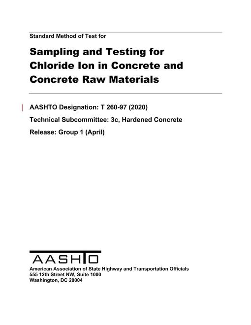 AASHTO T 260-97 (2020) AASHTO T 260-97 (2020)