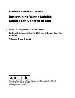 AASHTO T 290-95 (2020) AASHTO T 290-95 (2020)
