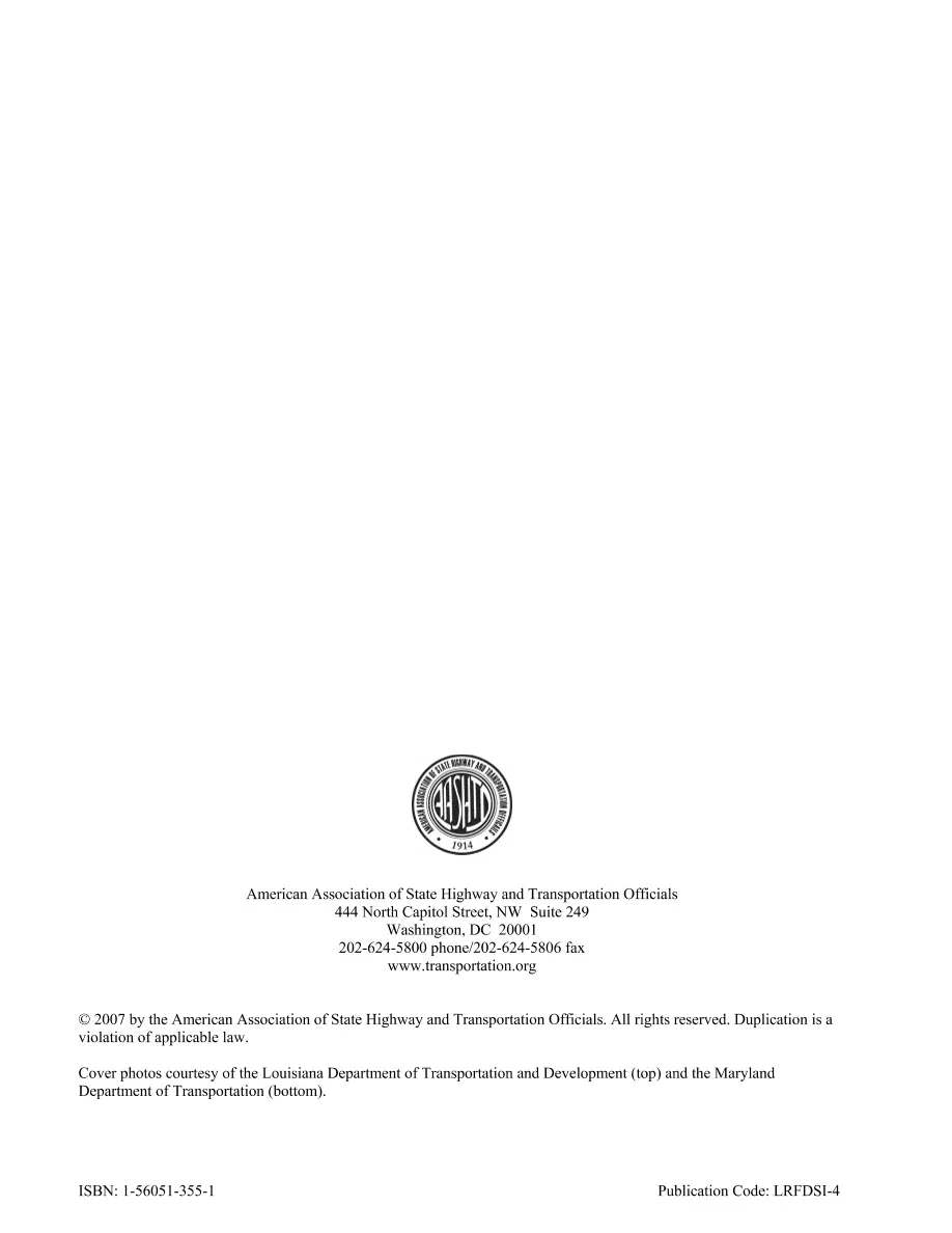 AASHTO LRFDSI-4-M AASHTO LRFDSI-4-M