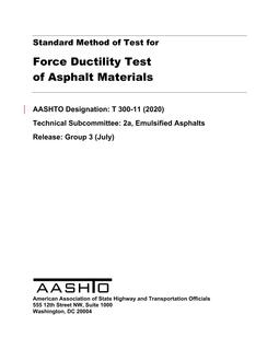 AASHTO T 300-11 (2020) AASHTO T 300-11 (2020)