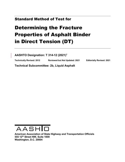 AASHTO T 314-12 (2021) AASHTO T 314-12 (2021)