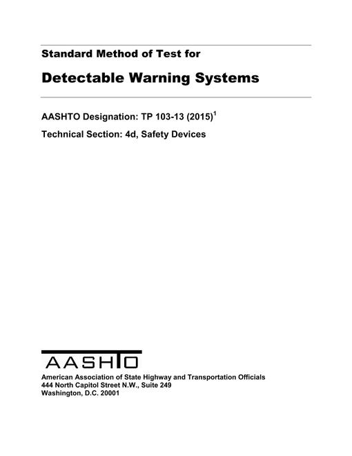 AASHTO TP 103-13 (2015) AASHTO TP 103-13 (2015)