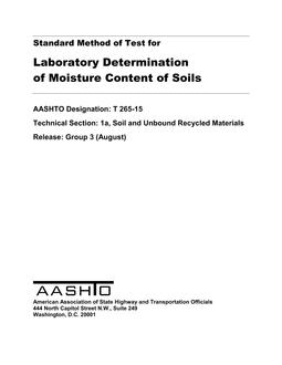 AASHTO T 265-15 (2019) AASHTO T 265-15 (2019)
