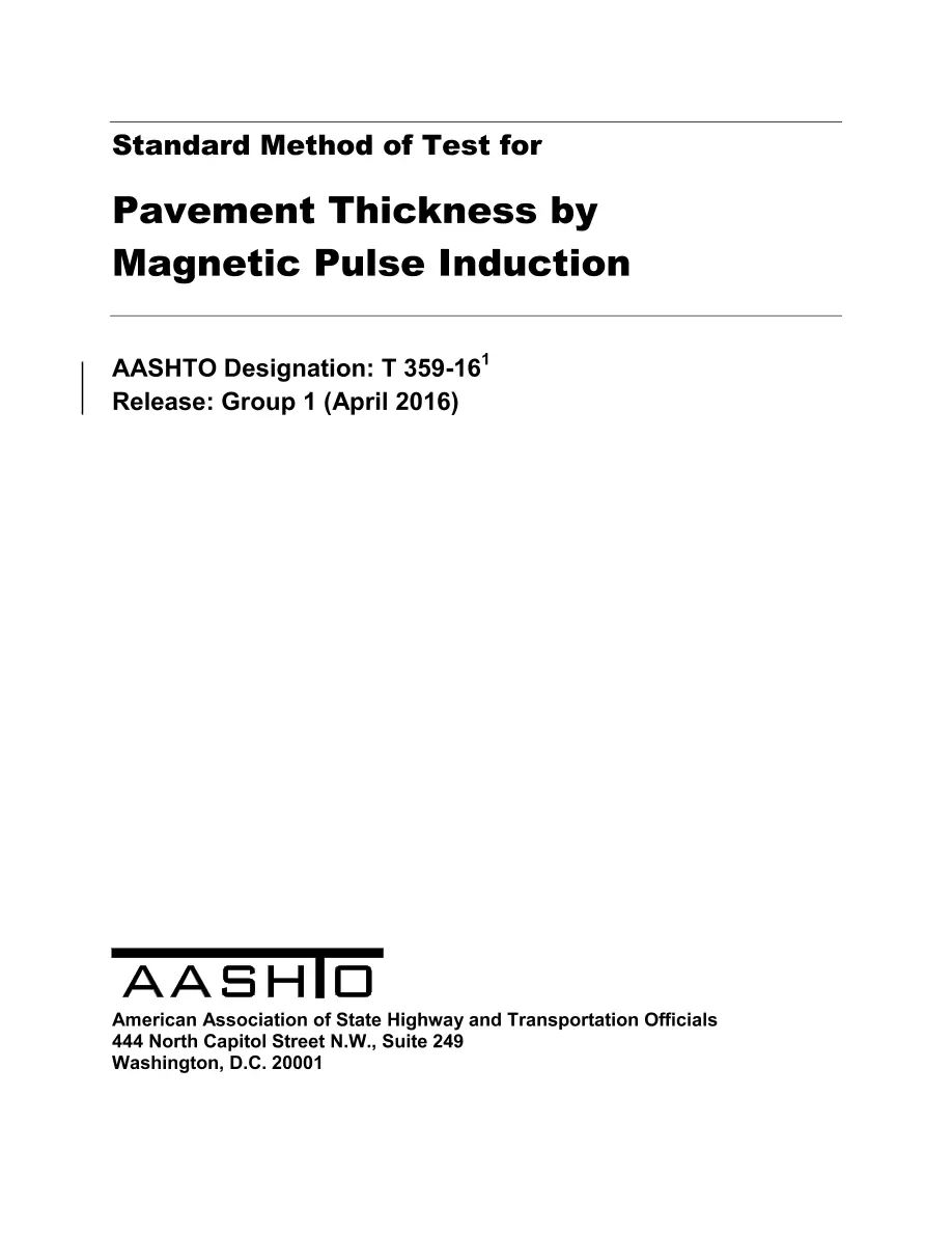 AASHTO T 359-16 AASHTO T 359-16
