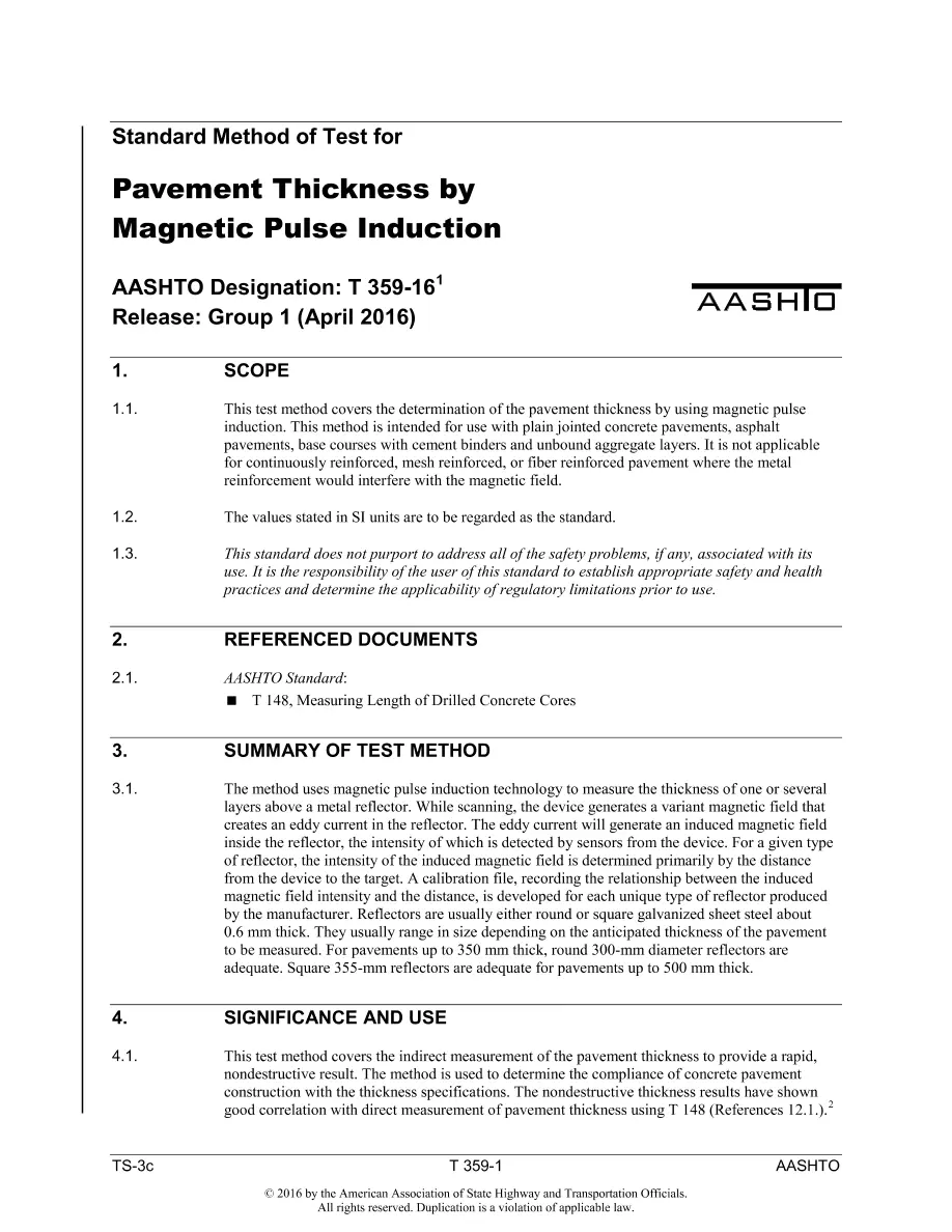 AASHTO T 359-16 AASHTO T 359-16