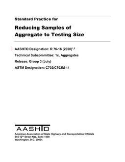 AASHTO R 76-16 (2020) AASHTO R 76-16 (2020)