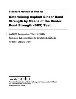 AASHTO T 361-16 (2020) AASHTO T 361-16 (2020)