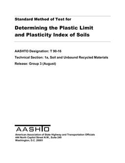 AASHTO T 90-16 AASHTO T 90-16