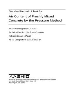 AASHTO T 152-17 AASHTO T 152-17