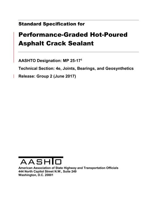 AASHTO MP 25-17 AASHTO MP 25-17