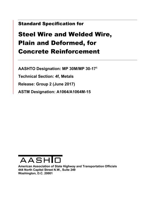AASHTO MP 30M/MP 30-17 AASHTO MP 30M/MP 30-17