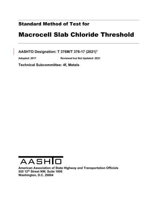 AASHTO T 376M/T 376-17 (2021) AASHTO T 376M/T 376-17 (2021)