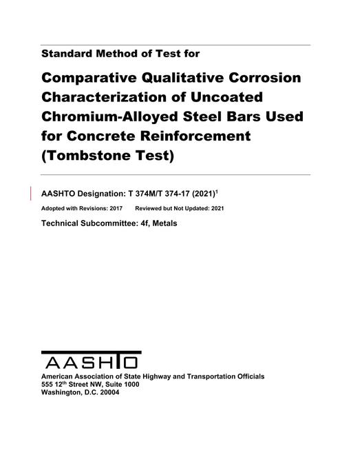 AASHTO T 374M/T 374-17 (2021) AASHTO T 374M/T 374-17 (2021)