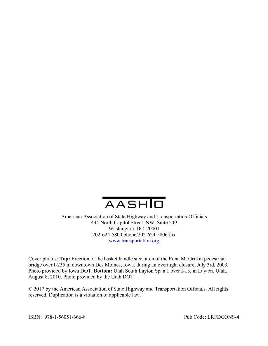 AASHTO LRFDCONS-4 AASHTO LRFDCONS-4
