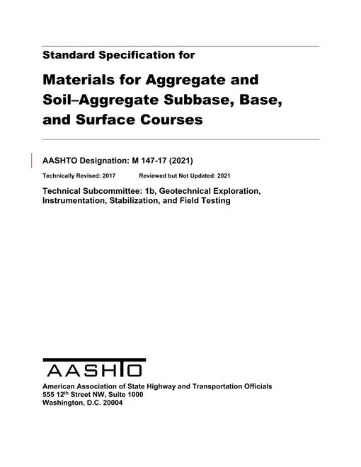 AASHTO M 147-17 (2021) AASHTO M 147-17 (2021)