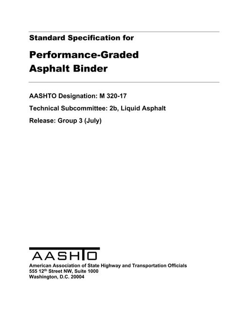 AASHTO M 320-17 AASHTO M 320-17