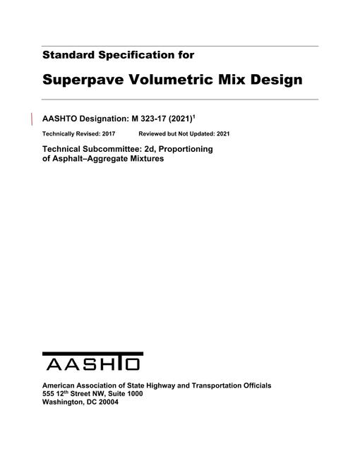 AASHTO M 323-17 (2021) AASHTO M 323-17 (2021)