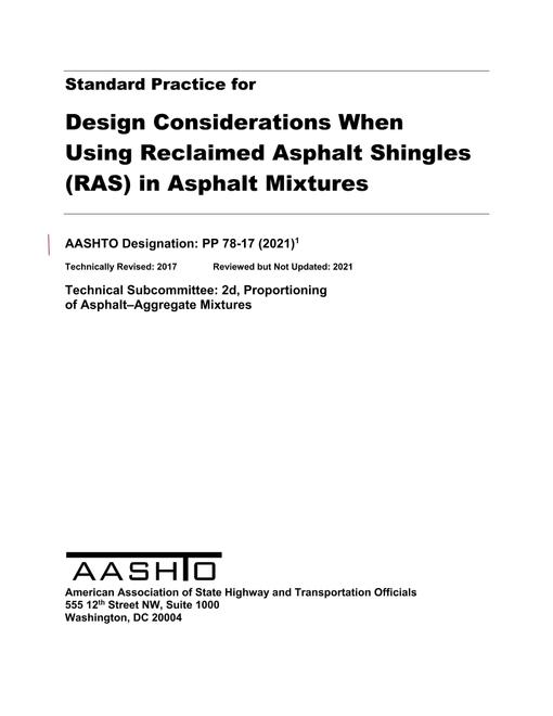 AASHTO PP 78-17 (2021) AASHTO PP 78-17 (2021)