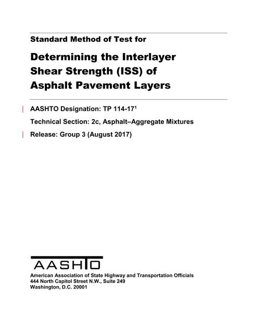 AASHTO TP 114-17 AASHTO TP 114-17