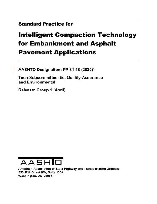 AASHTO PP 81-18 (2020) AASHTO PP 81-18 (2020)